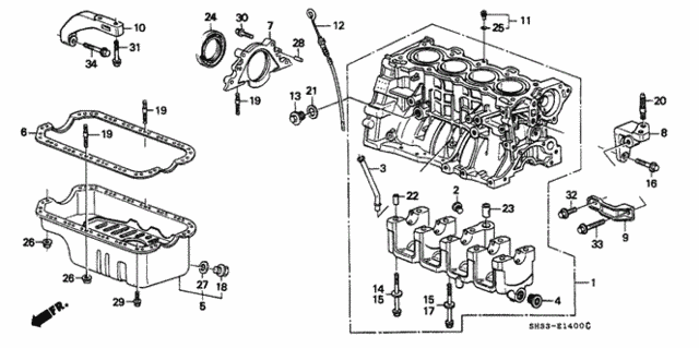 Cylinder Block - Oil Pan for 1990 Honda Civic #0