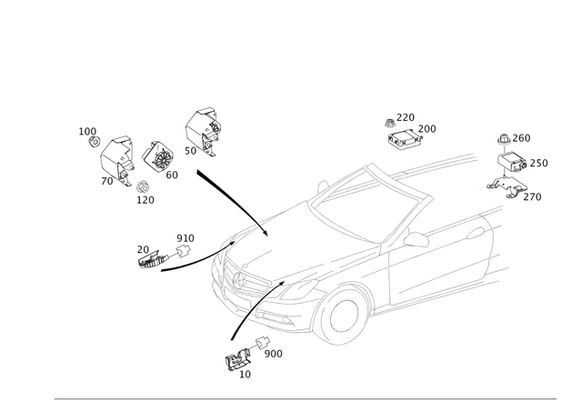 212821015164 - Electrical System: Impact Sensor, Ped. Prot for Mercedes-Benz Image image