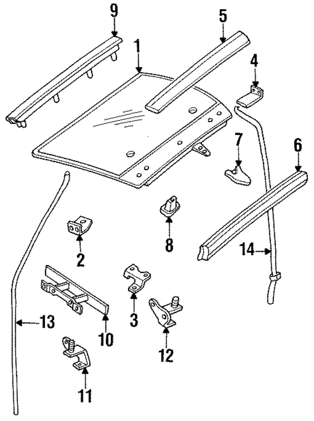 9161663Y00 - : Glass Panel for Nissan Image