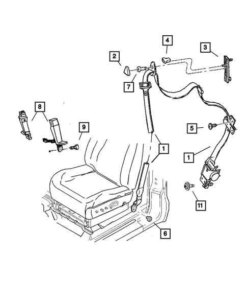 Seat Belts-Front and Rear for 2001 Dodge Dakota #2