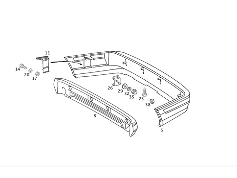 Rear Bumper for 1993 Mercedes-Benz 500SL #0