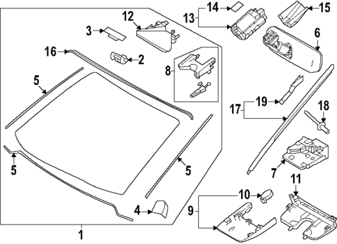 Glass - Windshield for 2025 Lexus TX500h #0