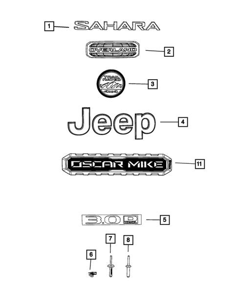 Nameplates for 2020 Jeep Wrangler #0