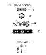 68472849AA - Exterior Ornamentation: Nameplate for Jeep: Gladiator, Wrangler Image