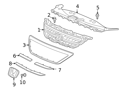 Grille & Components for 2007 Honda Odyssey #0