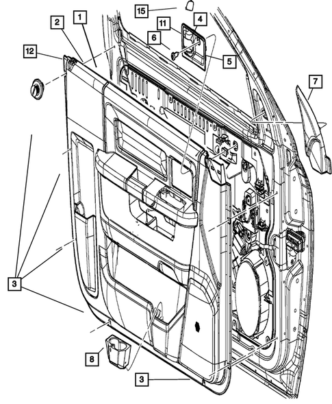 Door Trim Panels-Front and Rear for 2014 Ram 1500 #1