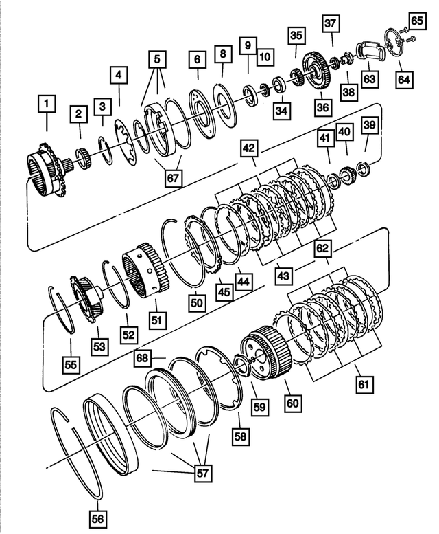 4713444AC - Automatic Transaxle 4 Speed: Output And Transfer Shaft Gear Package for Mopar Image