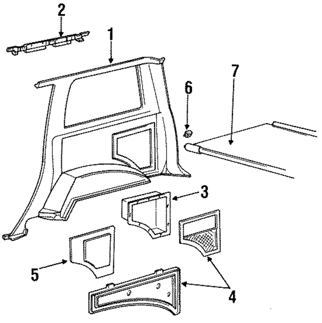 F3TZ7831012AAK - Body: Quarter Trim for Ford Image
