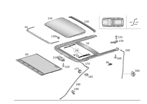Tilting/Sliding Roof Frame for 2015 Mercedes-Benz ML250 #0