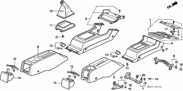 Console (2) for 1993 Honda Accord #0