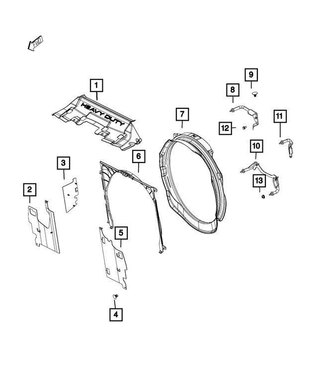 52014743AA - Cooling: Radiator Side Air Seal, Left for Mopar Image image