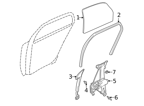 Glass - Rear Door for 2006 Volvo S80 #0