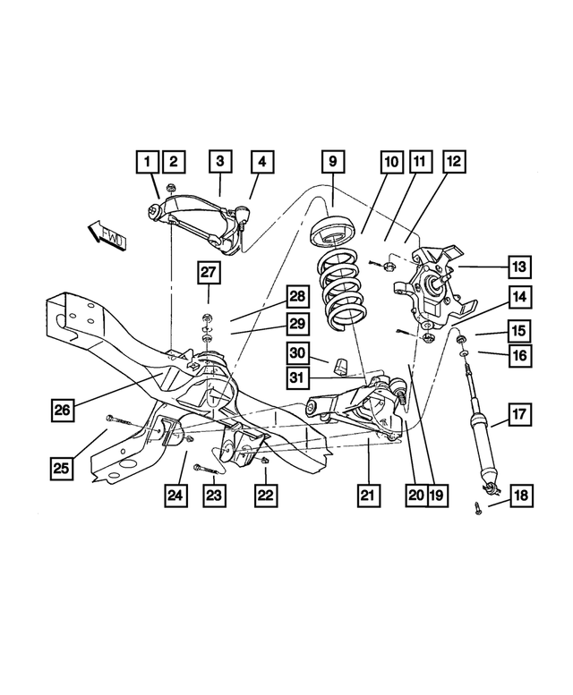 5166385AA - Front Suspension &amp; Drive: Upper Control Arm, Left for Mopar Image