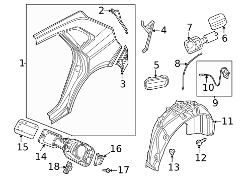 Quarter Panel & Components for 2021 Audi Q5 #0