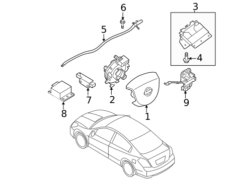 Air Bag Components for 2009 Nissan Altima #0