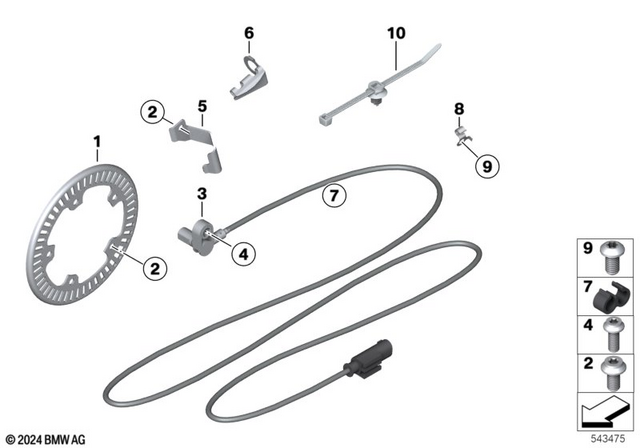 34517695906 - Brakes: Cable Holder -  for BMW-Motorrad Image