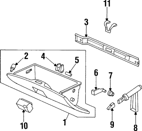 Glove Box for 1998 Honda Prelude #0