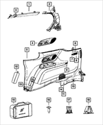 6AQ42DX9AE - Interior Trim: Headliner Molding, Right for Chrysler: Pacifica, Voyager Image