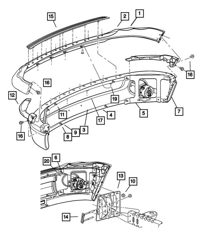 55077235AB - : Bumper Shield, Left, Without Fog Lamp for Mopar Image