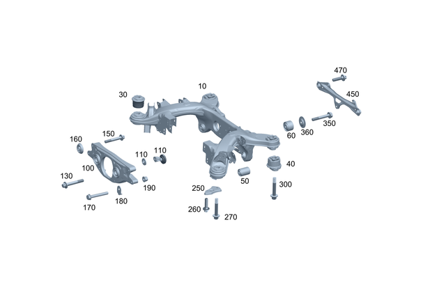 2063509607 - Rear Axle: Rear Axle Carrier for Mercedes-Benz: 300C, 300CD, C300, C43 AMG, C63 AMG S E Performance, CLE300, CLE450, CLE53 AMG, E350, GLC300, GLC350e, GLC43 AMG, GLC63 AMG S E Performance Image image