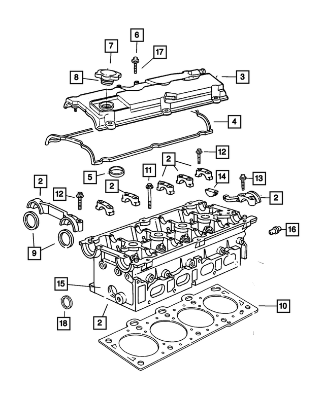 4852729AK - Engine 2.4L Four Cylinder (Turbo): Cylinder Head Cover for Mopar Image