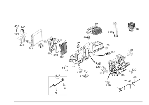 Heater and Evaporator Housing with Blower and Wiring Harness for 2018 Mercedes-Benz AMG GT R #0