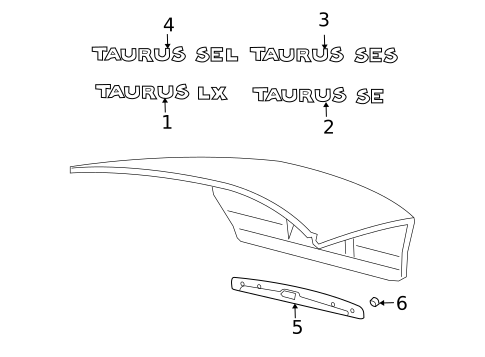 Exterior Trim - Trunk for 2005 Ford Taurus #0