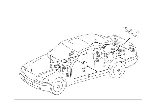 Tail Lamp Cable Harness and Fuel Pump Cable for 1996 Mercedes-Benz C220 #1