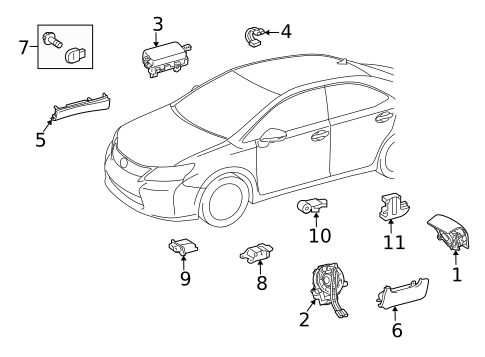 Air Bag Components for 2011 Lexus HS250h #0