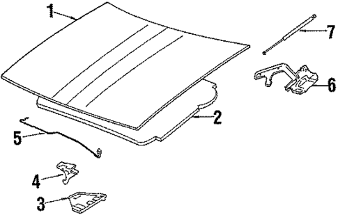 Hood & Components for 1984 Buick Skyhawk #0