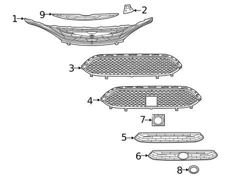 Grille & Components for 2017 Chrysler Pacifica #0