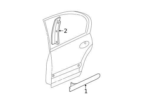 Exterior Trim - Rear Door for 1999 Chevrolet Malibu #0