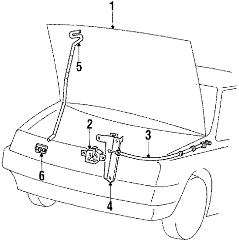 Hood & Components for 1986 Chevrolet Spectrum #0