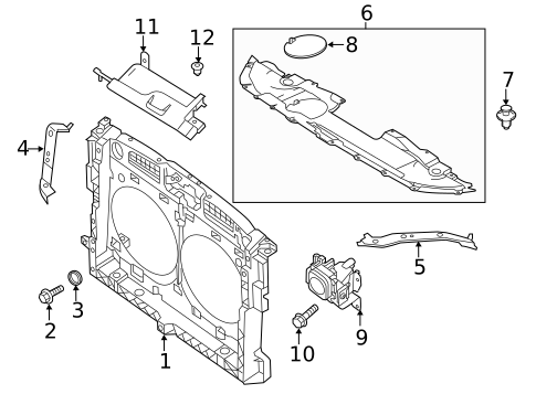 Radiator Support for 2013 INFINITI JX35 #0