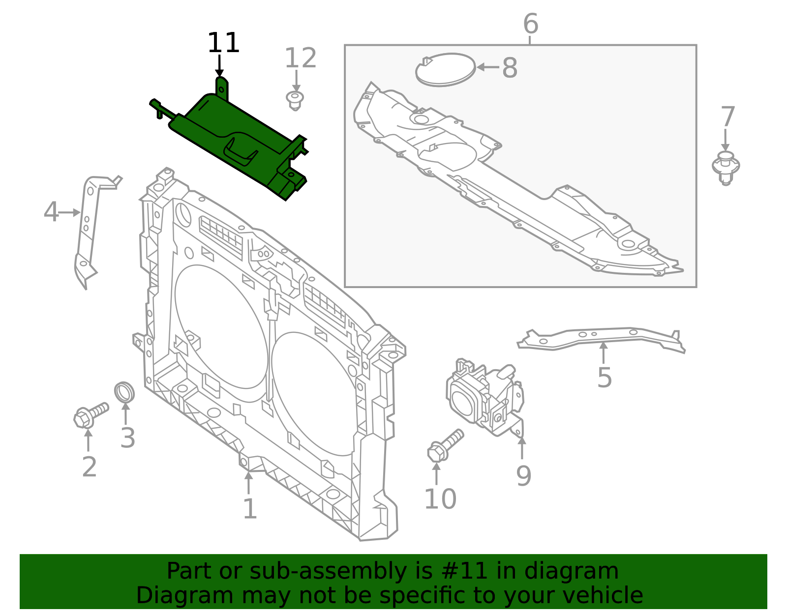 625423JA0A - Radiator Support Splash Shield 2013-2020 INFINITI