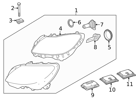 Headlamp Components for 2012 Mercedes-Benz CL600 #0