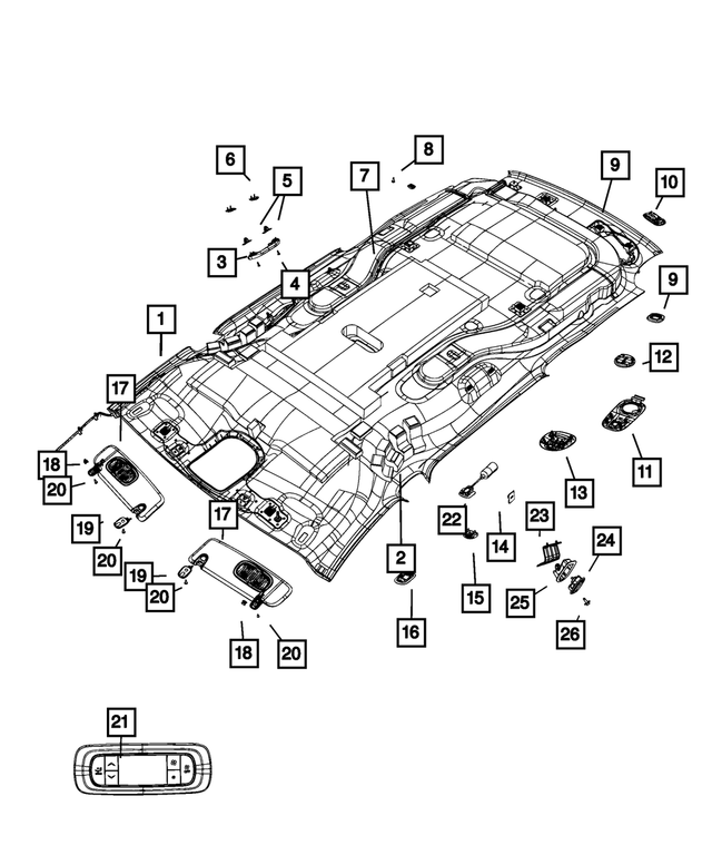 6QV88PD2AG - Interior Trim: Headliner for Mopar Image image