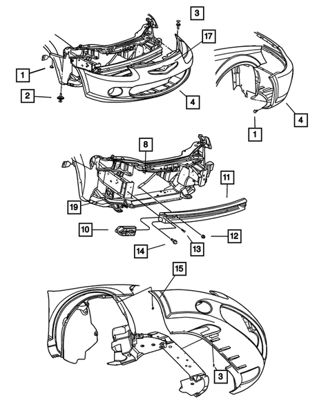 Front Bumper and Fascia for 2001 Dodge Stratus #0