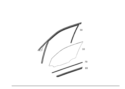 Driver Door Window System for 2010 Mercedes-Benz GLK350 #0