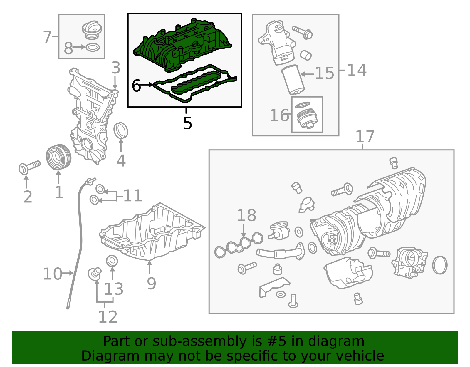 2016-2019 Chevrolet Malibu Camshaft Cover with Bolts and Seals 25203563 ...
