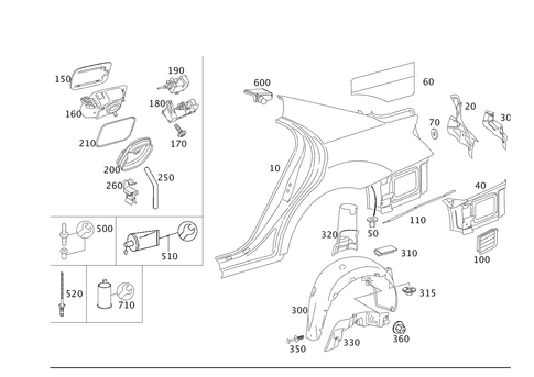 Rear Fender for 1996 Mercedes-Benz S500 #0