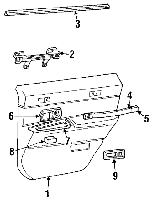 Interior Trim - Rear Door for 1997 Lincoln Town Car #0