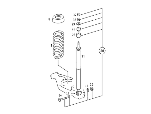 Rear Springs and Suspension Standard Suspension for 1993 Mercedes-Benz 300CE #0