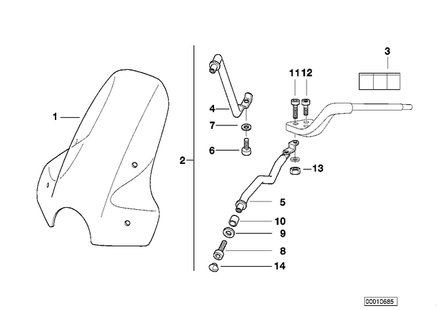 46632317445 - : Windshield                for BMW-Motorrad Image