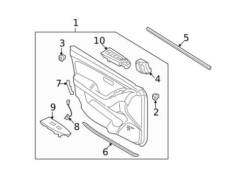 Interior Trim - Front Door for 2009 Hyundai Elantra #0