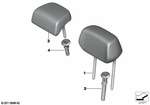 52207312849 - Seats: Head Rest Leather, Rear for BMW: 320i, 320iX, 328d, 328dX, 328i, 328iX, 330e, 330i, 330iX, 335i, 335iX, 340i, 340iX, Hybrid 3 Image image