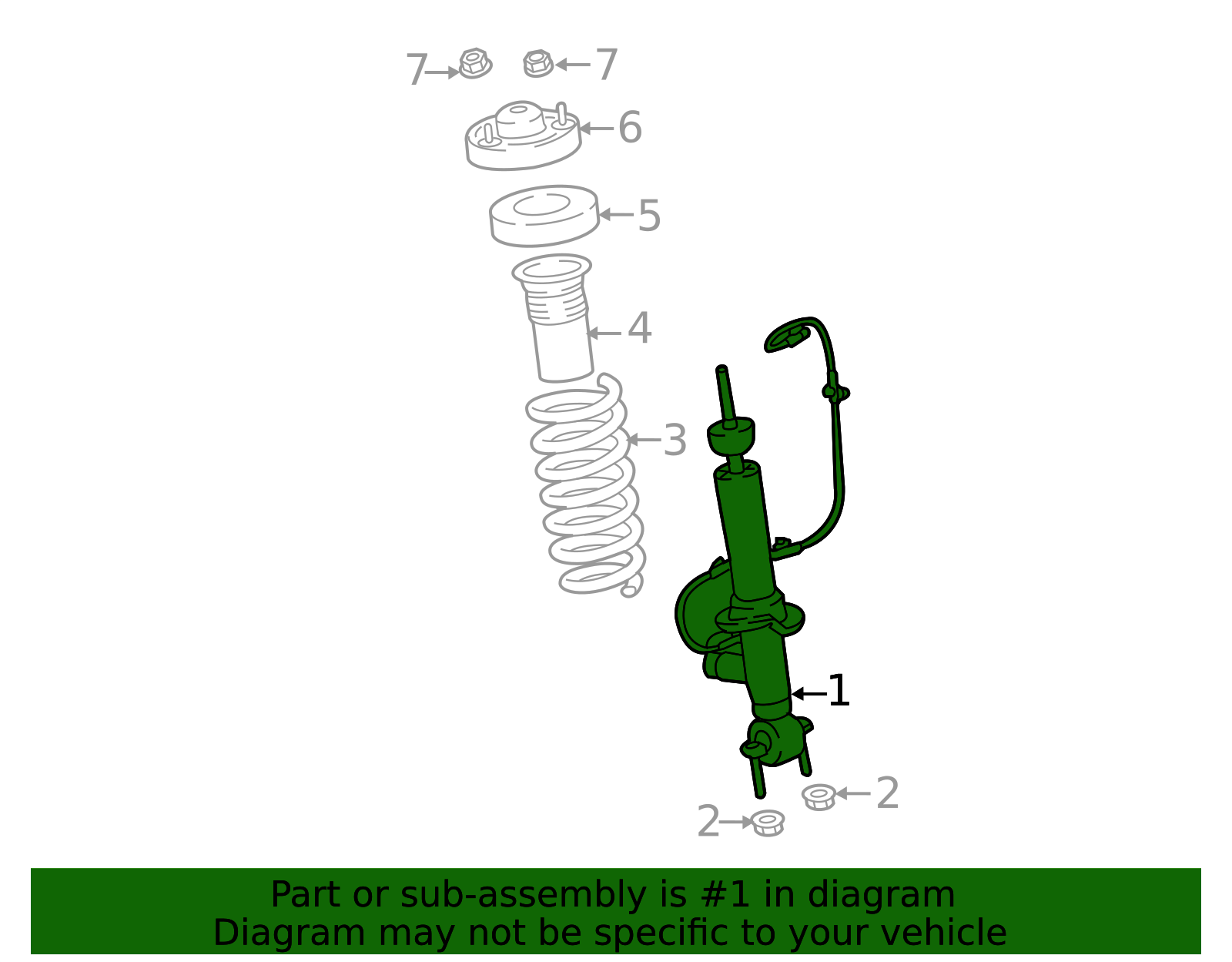 2018-2021 Ford Strut JL1Z-18124-G | TascaParts.com
