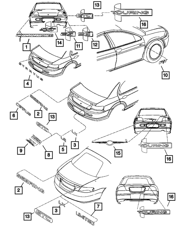 4805557AB - Exterior Ornamentation: Le Nameplate for Mopar Image image