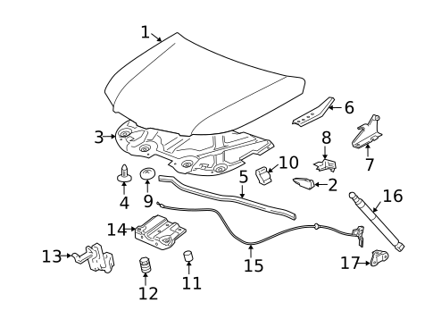 Hood & Components for 2007 Pontiac Torrent #0