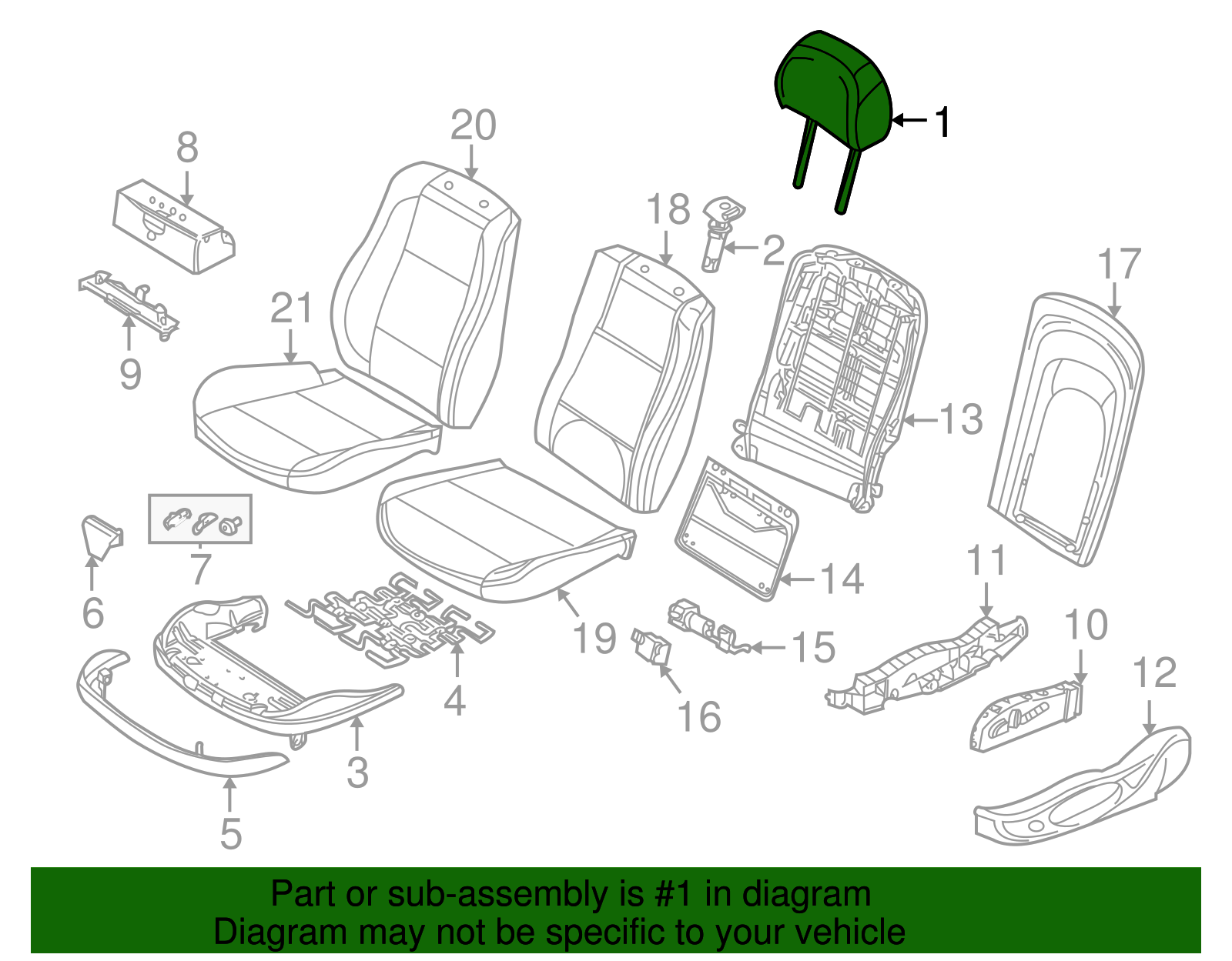 Headrest - BMW (52-10-7-077-601)